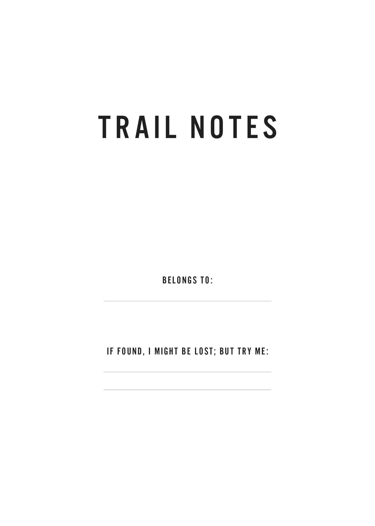 Trail Notes