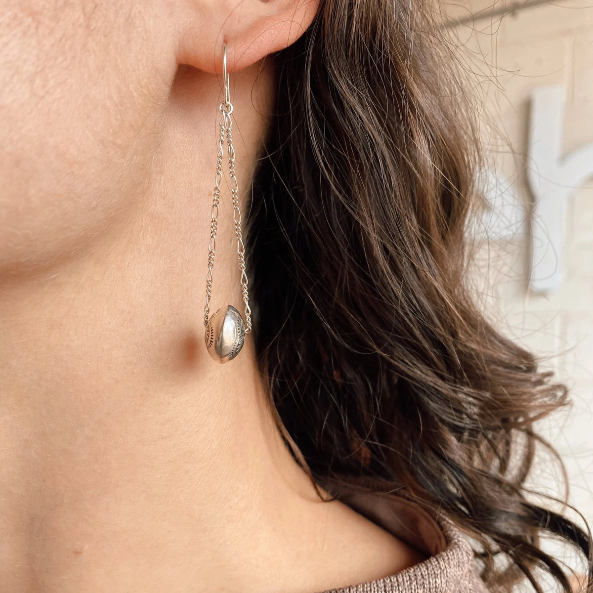 Dineh - Navajo Pearl Chain Earrings