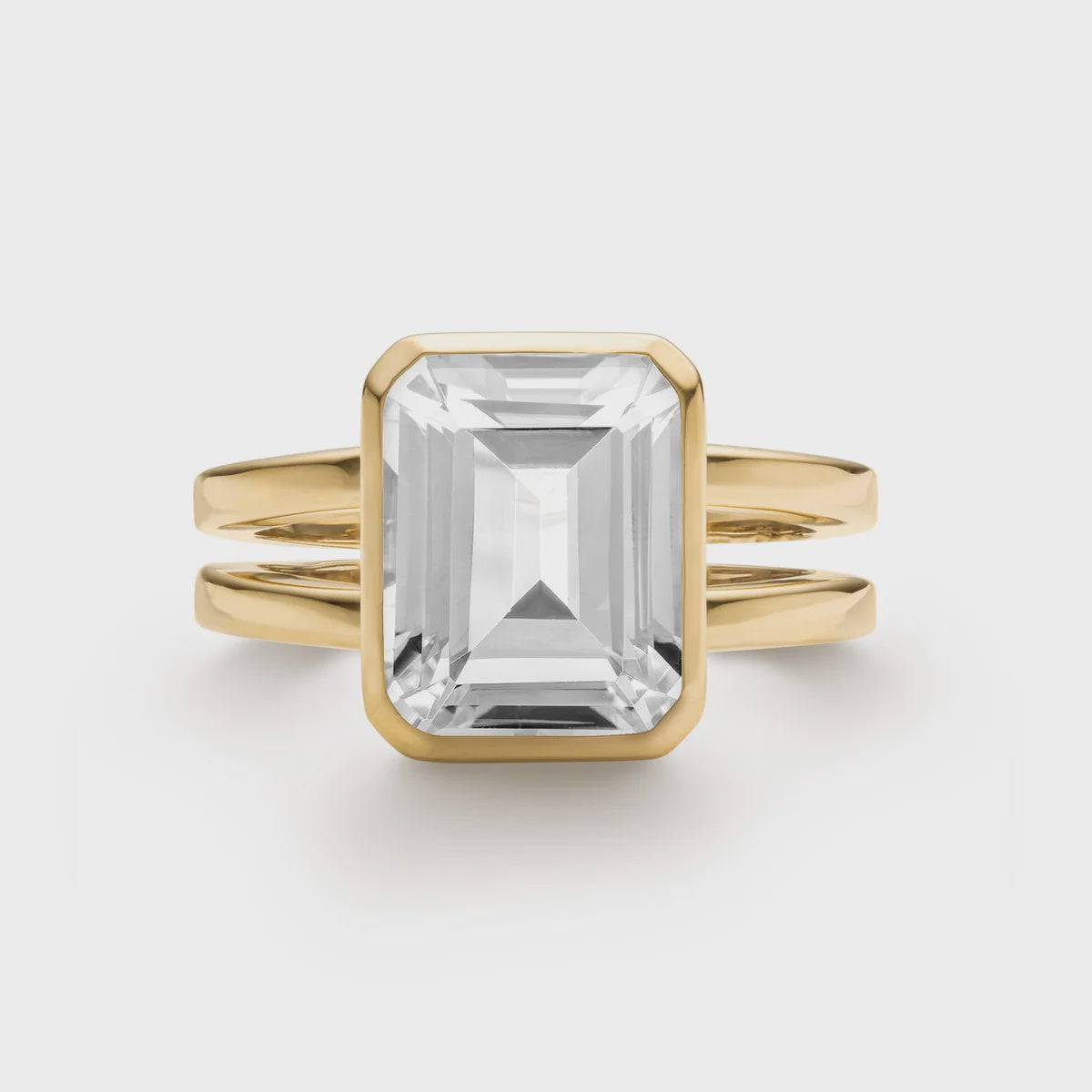 Faceted White Topaz Ring