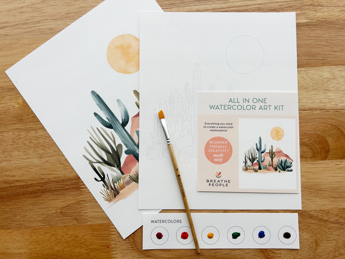 All-In-One Beginner Watercolor Kit - Desert Cactus