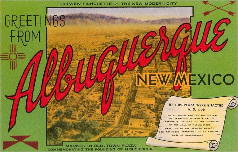 Greeting Card NM-73 Greetings from Albuquerque, New Mexico