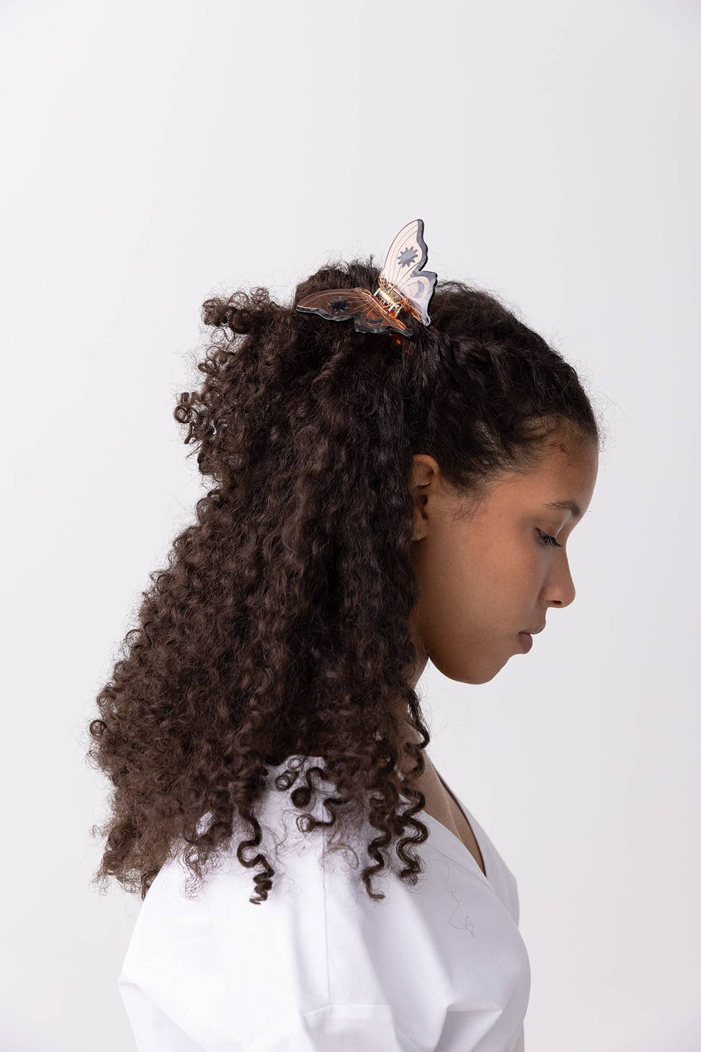 Monarch Butterfly Claw - Clear Orange Acetate Hair Clip