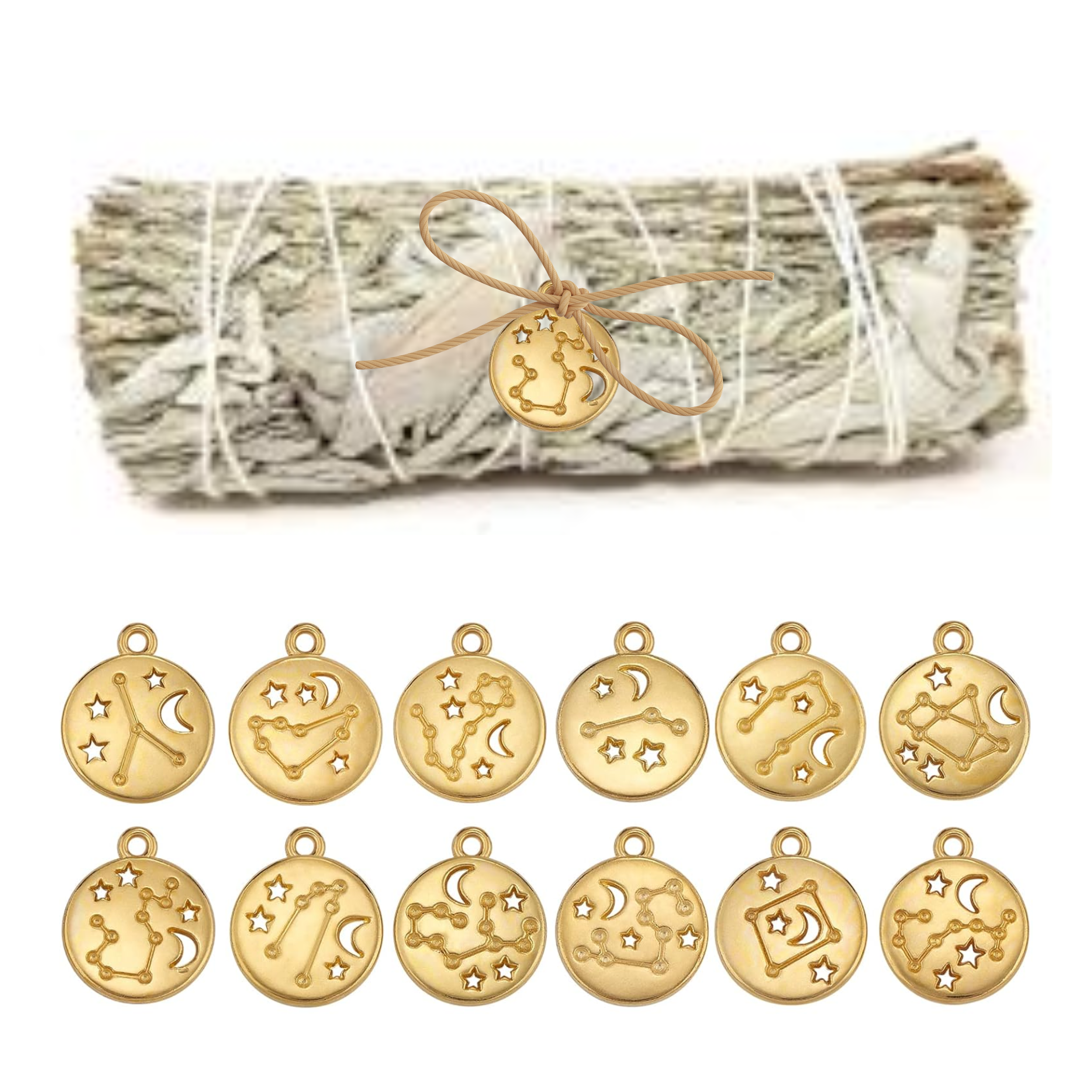 Zodiac Sage Smudge Stick Set | Cosmic Constellation Charms