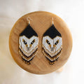 Moonlight – Native Beaded Owl Earrings in Night Tones