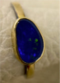Opal, 14K, oxidized sterling silver