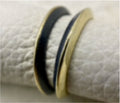 Triangle bimetal 14K, oxidized sterling silver, stacking ring WOMENS 7 GAUGE