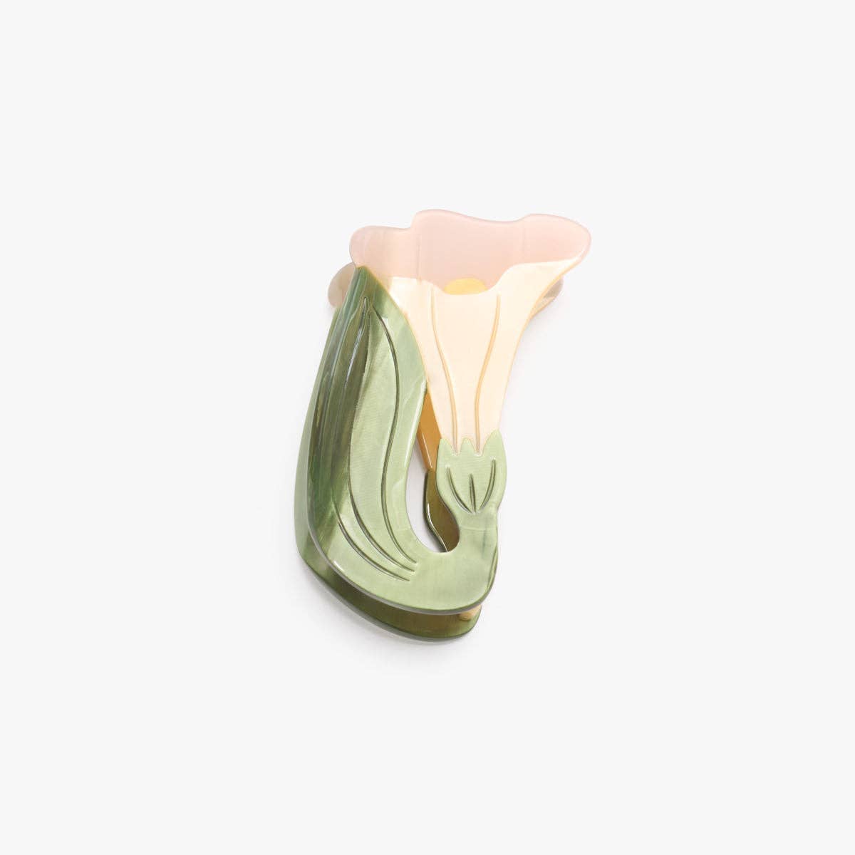 Datura Claw - White Trumpet Flower Acetate Hair Clip