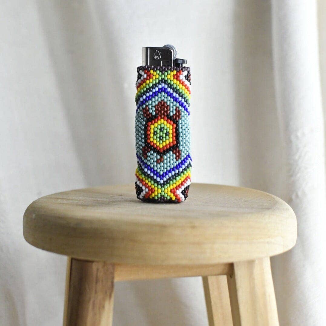 Ninja - Native Beaded Lighter Case with Turtle-Inspired Des