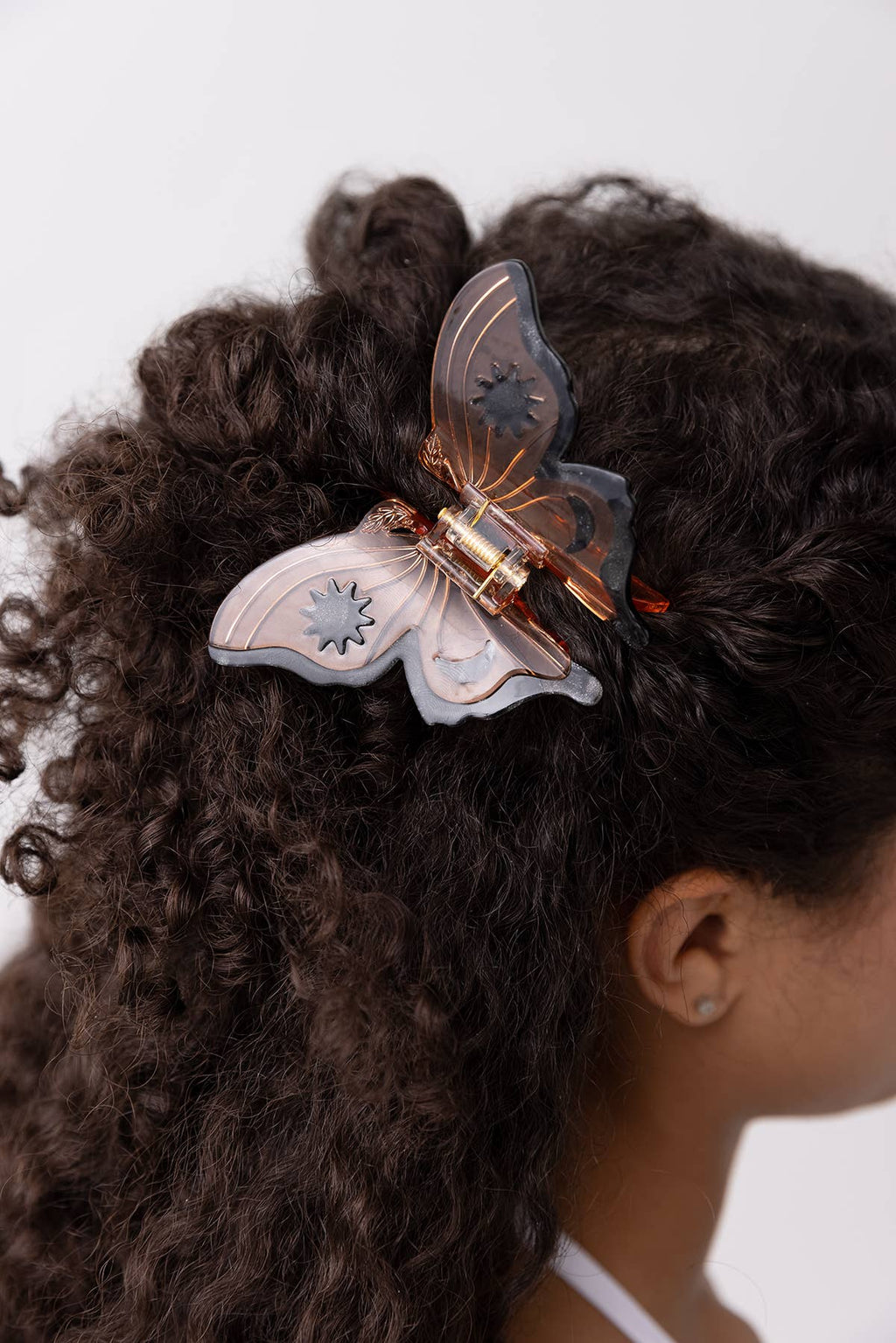 Monarch Butterfly Claw - Clear Orange Acetate Hair Clip