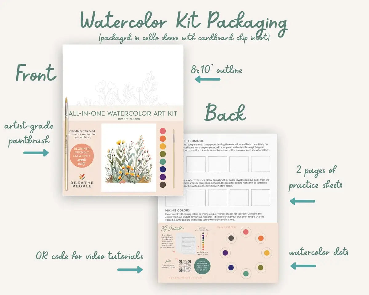 All-In-One Beginner Watercolor Kit - Desert Cactus
