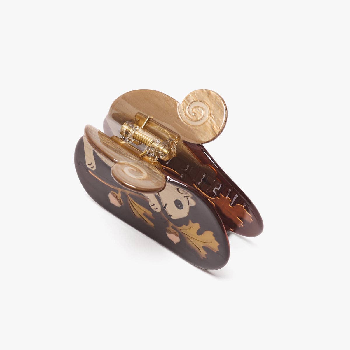Oak Acorn Squirrel Autumn Harvest Hair Claw Clip Accessory