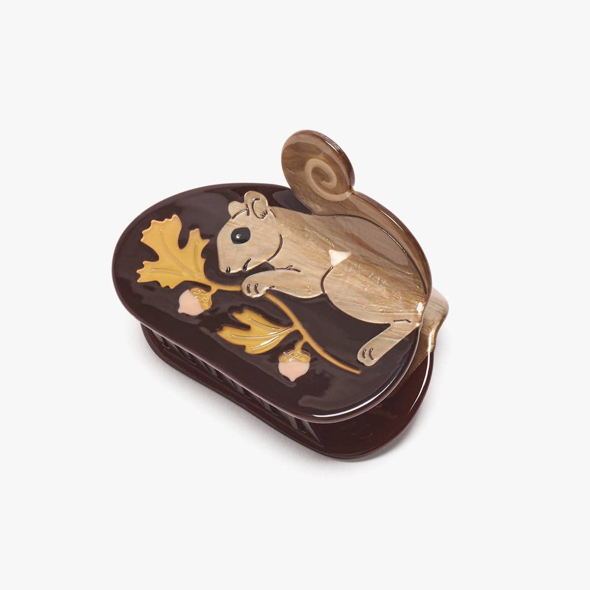 Oak Acorn Squirrel Autumn Harvest Hair Claw Clip Accessory