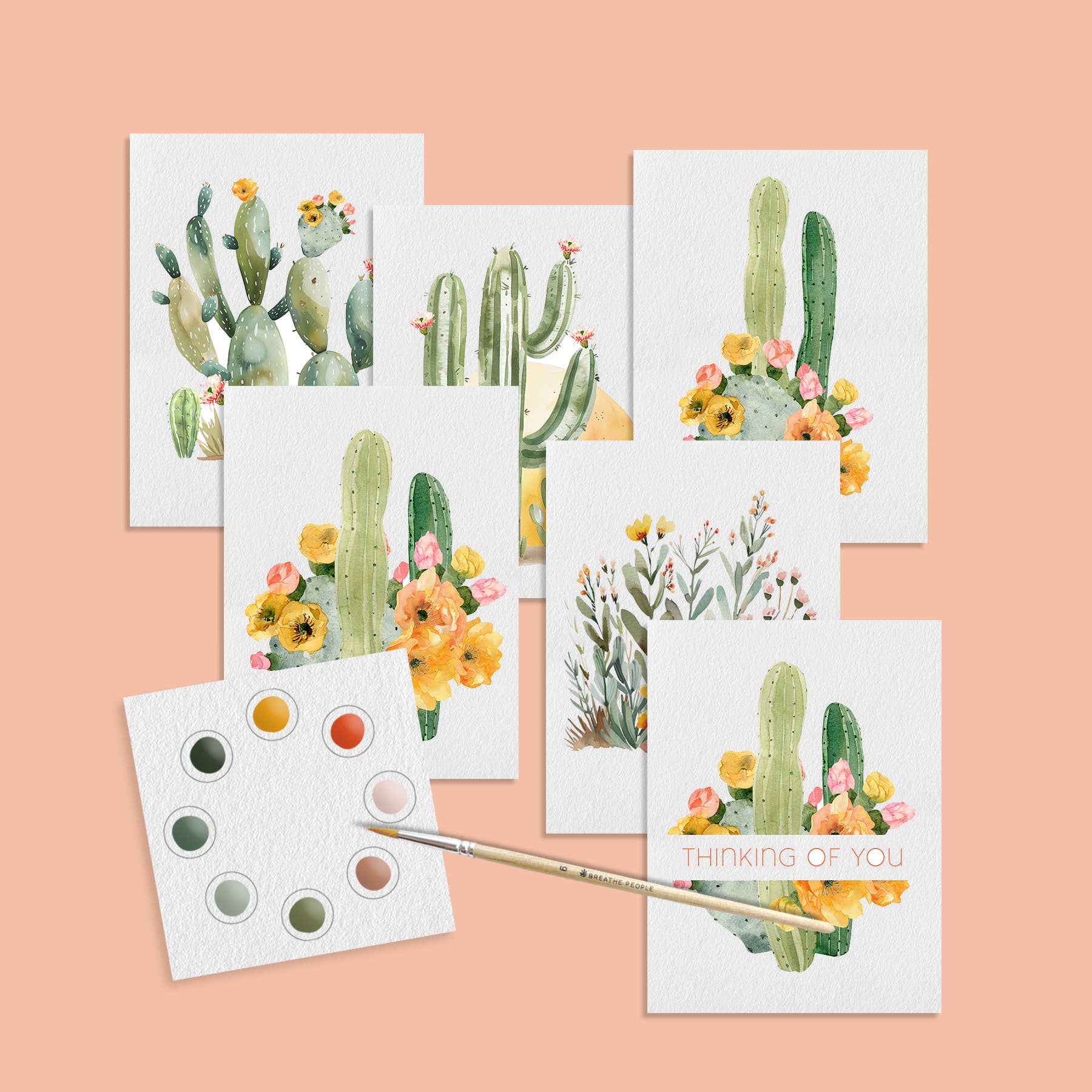 Watercolor Mini Postcards: Desert Blooms