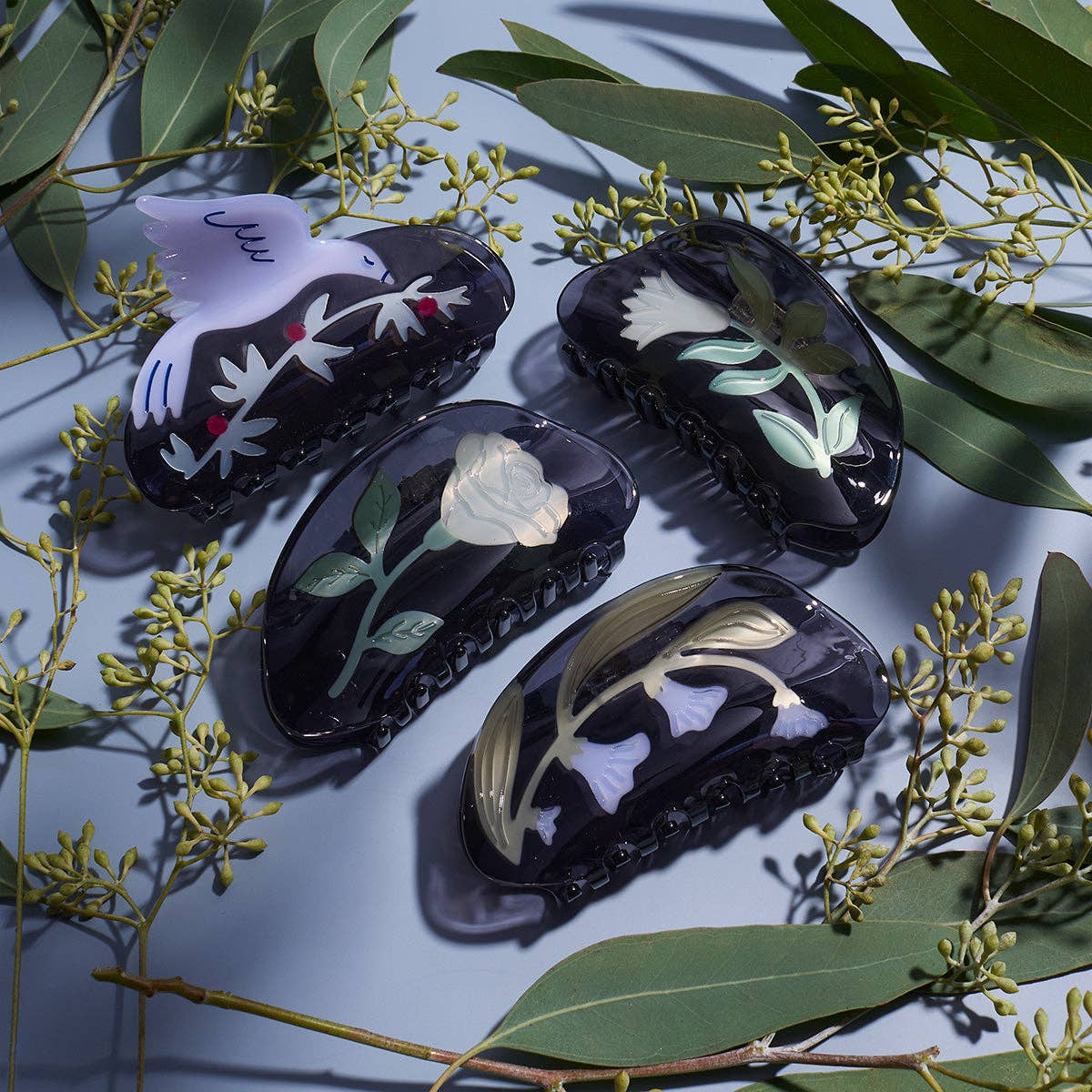 Women's Elegant Belladonna Floral Hair Claw