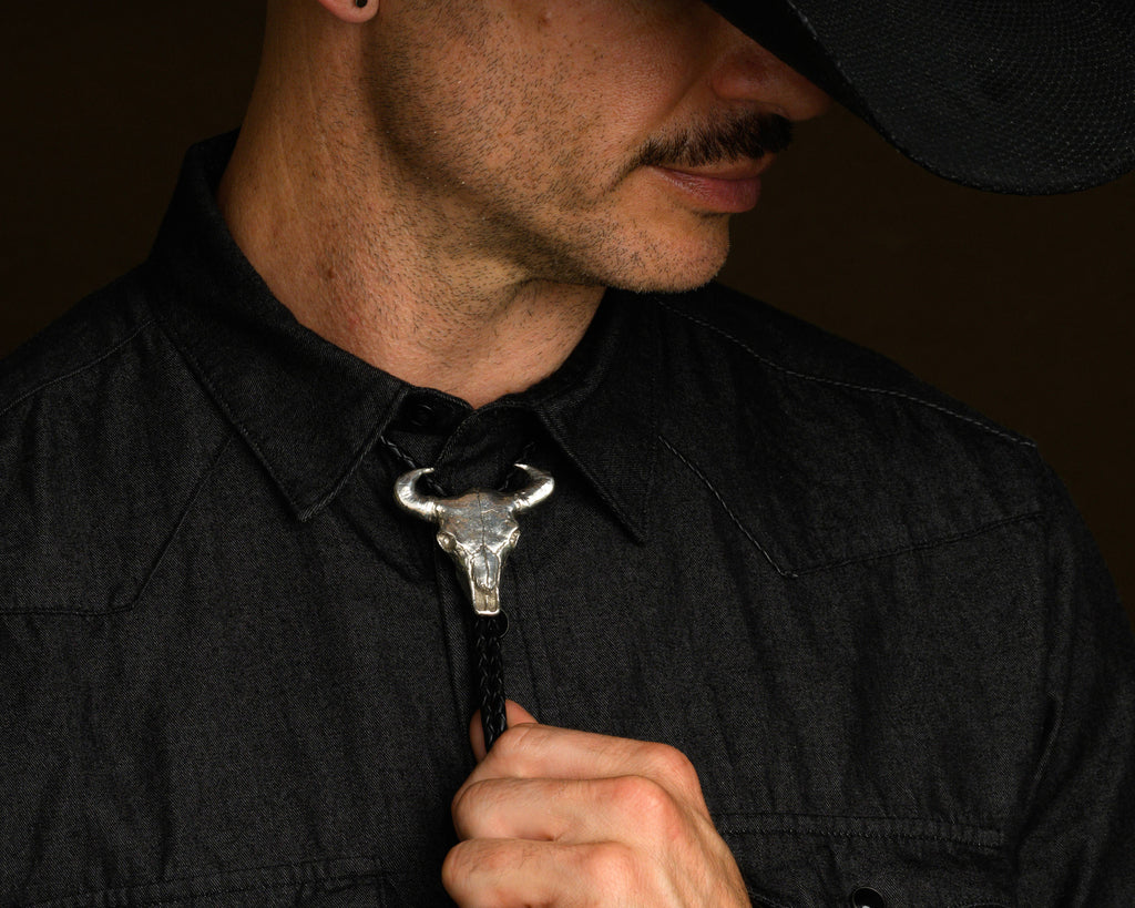 Bull Skull Bolo Tie