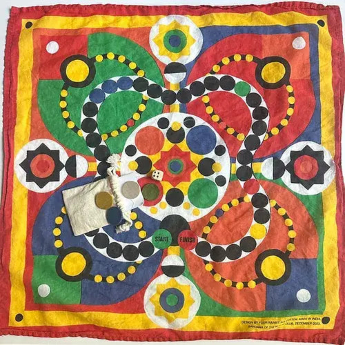 Bandana/board game designed by Four Rabbit