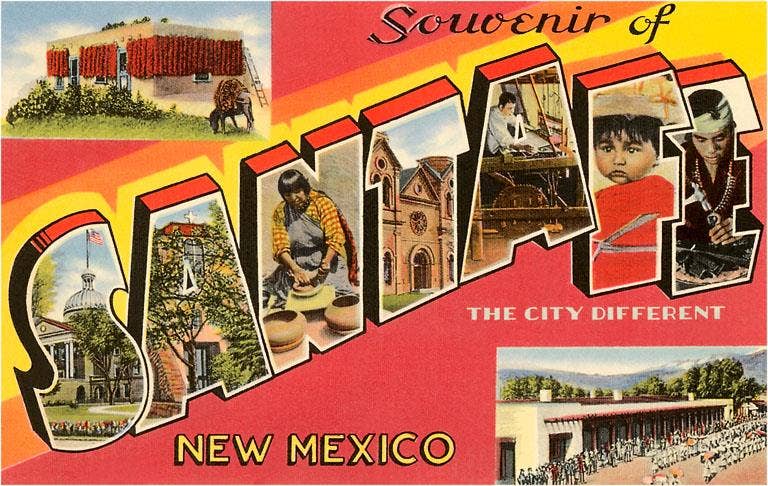 Postcard NM-137 Souvenir of Santa Fe, New Mexico