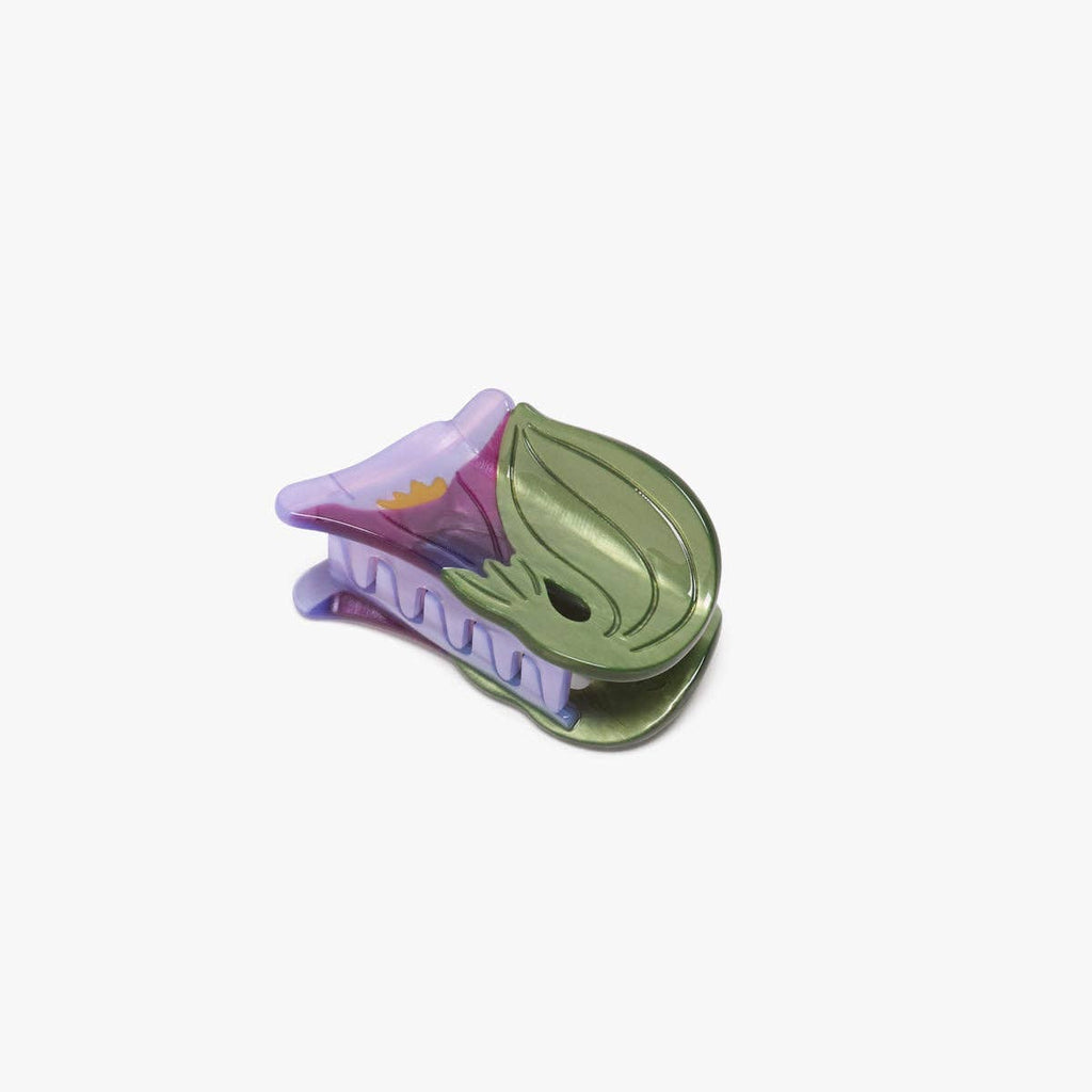 Morning Glory Purple Flower Acetate Small Hair Claw Clip