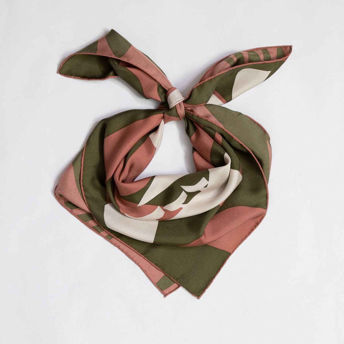 Bird in the Bush Silk Scarf - Abstract Hand Printed Scarf