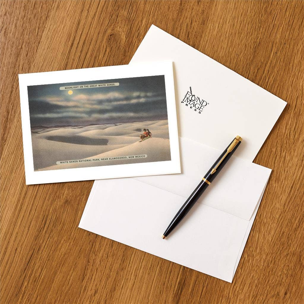 Greeting Card NM-194 Moon over White Sands, New Mexico