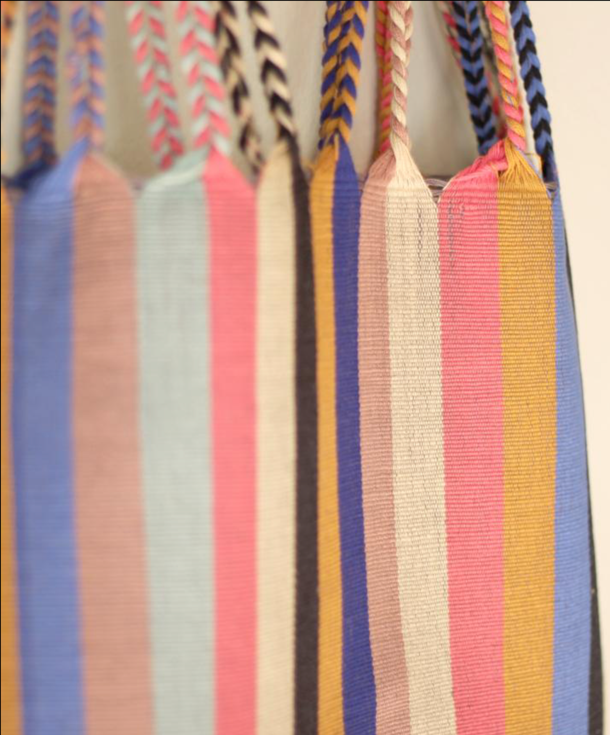 Las Rayas Tote Hand Woven in Chiapas - Gruesita Beige