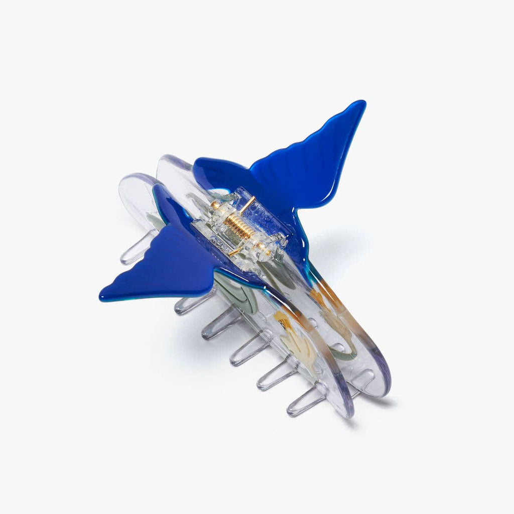 Narcissus Claw - White Flower Hummingbird Acetate Hair Clip