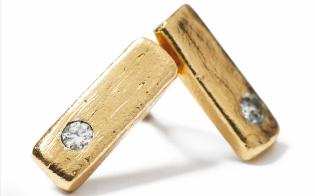 Bar Studs SS w diamond
