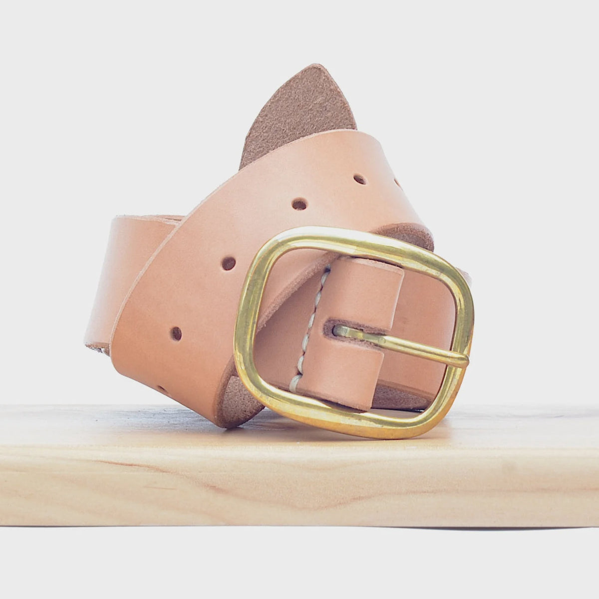 D-Ring Belt 1.5" - Nat / Brass/Med.