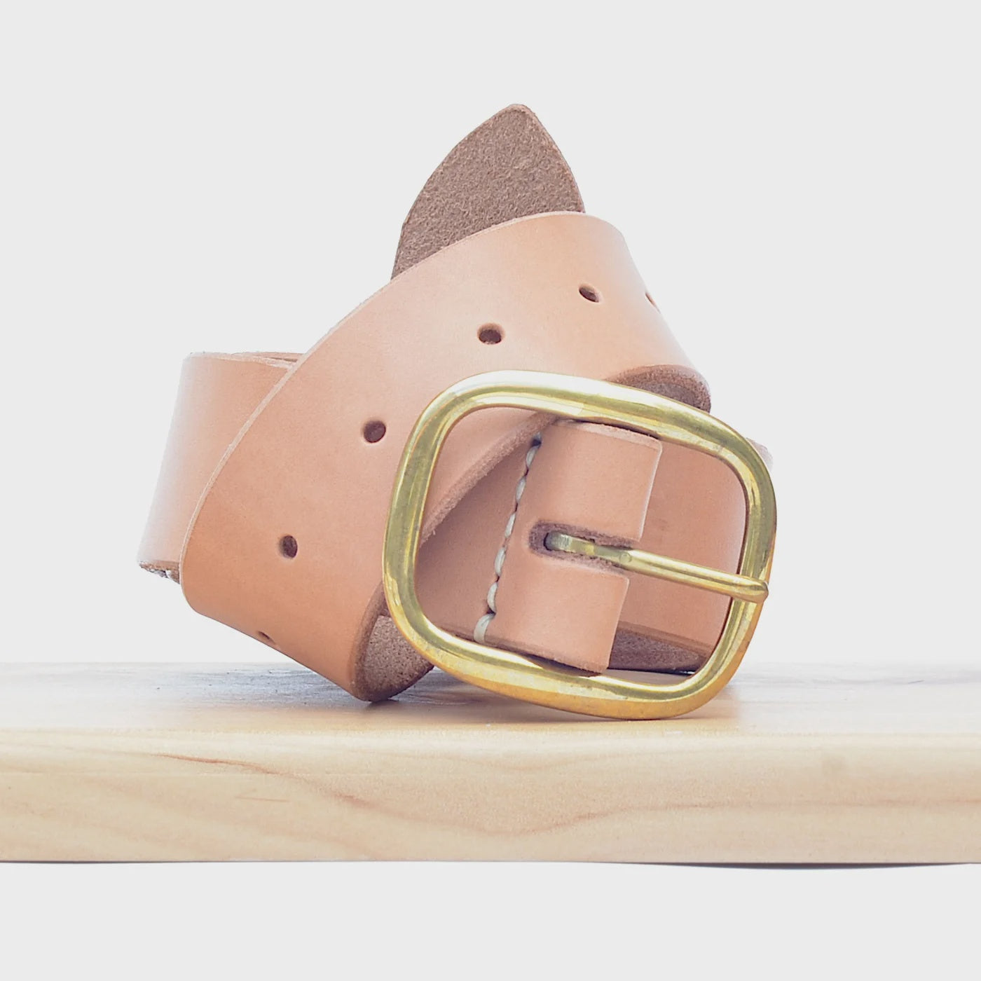 D-Ring Belt 1.5" - Nat / Brass/Med.