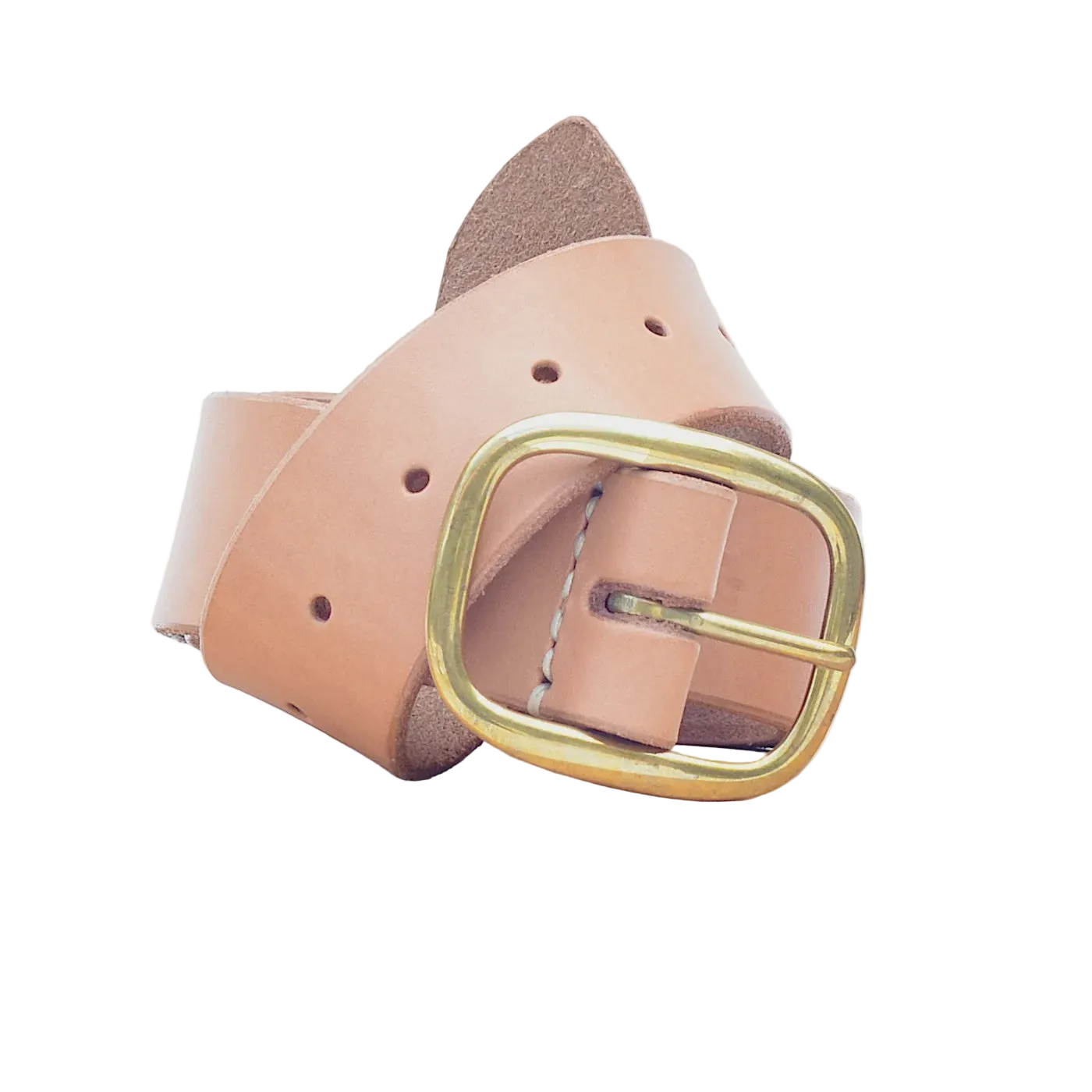 D-Ring Belt 1.5" - Nat / Brass/Med.