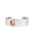 Dineh - Inlay Butterfly Rug Bracelet - Coral