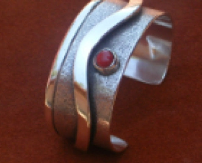 Sterling Silver Bracelet Coral