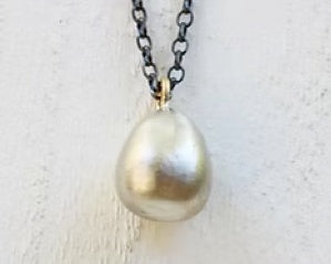 Sterling Silver Egg 30-32" Chain 14k jump