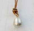 Sterling Silver Egg Leather Necklace 14k Jump
