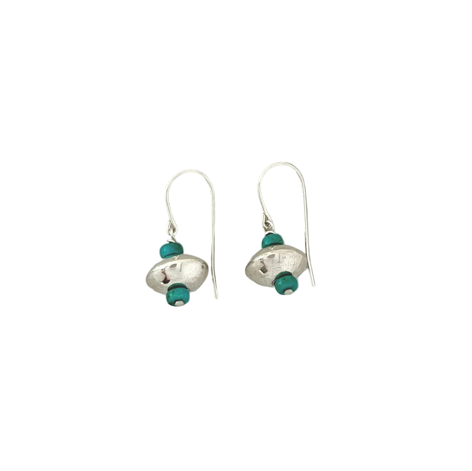 Dineh - Mini Navajo Pearls with Kingman Turquoise Earrings