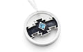 Dineh - Sterling Silver Cedar Disc Necklace (w/Sleeping Beauty Turquoise)