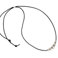 Dineh - Navajo Pearl Necklace on Black Leather