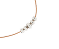 Dineh - Navajo Pearl Necklace on Brown Leather