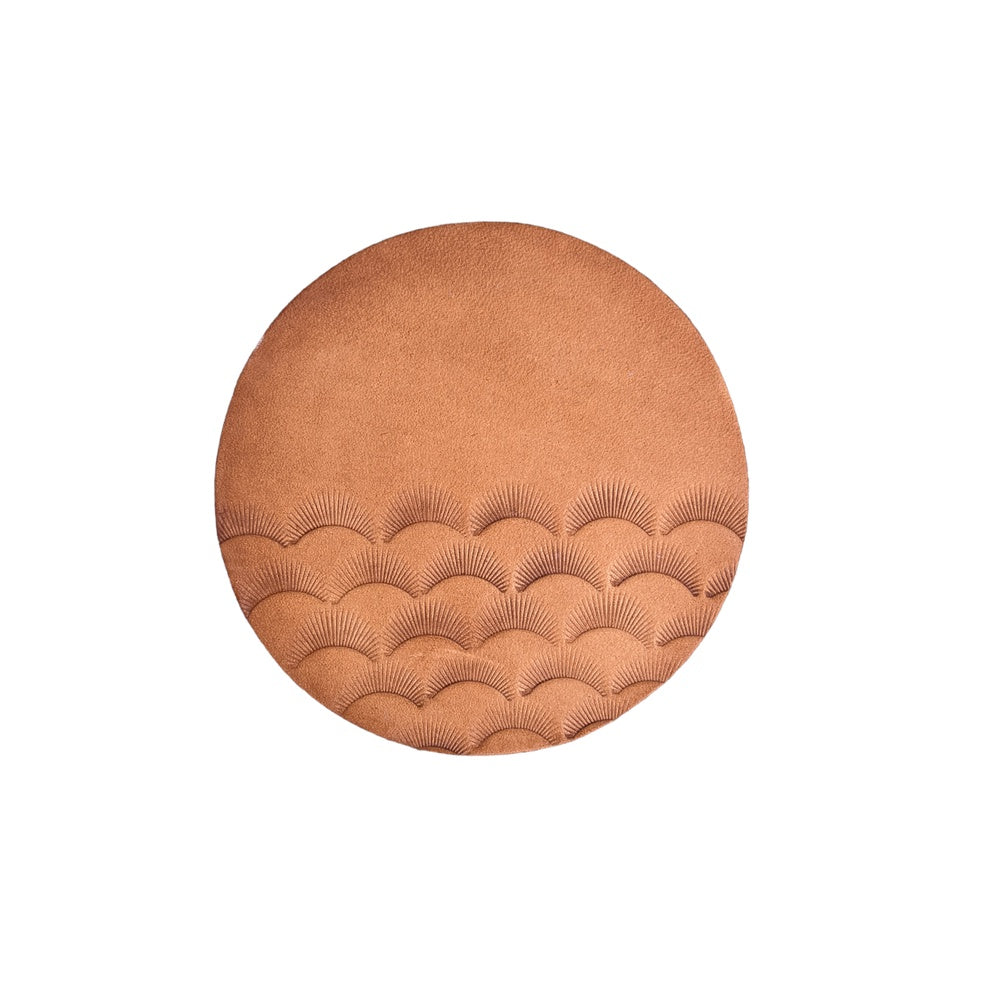 Leather Coaster Set - Natural Stamped