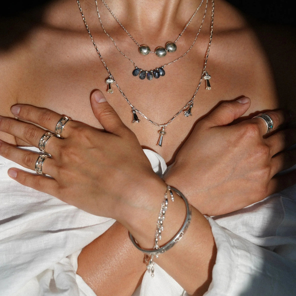 Dineh - Squash Blossom Bracelet