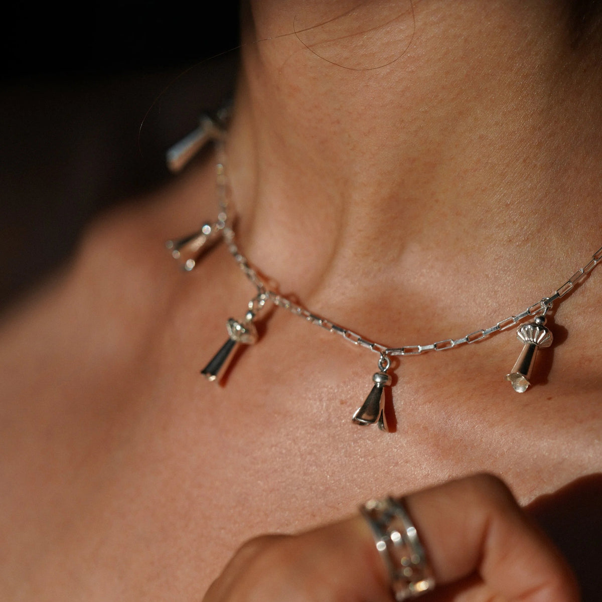 Dineh - Squash Blossom Charm Necklace