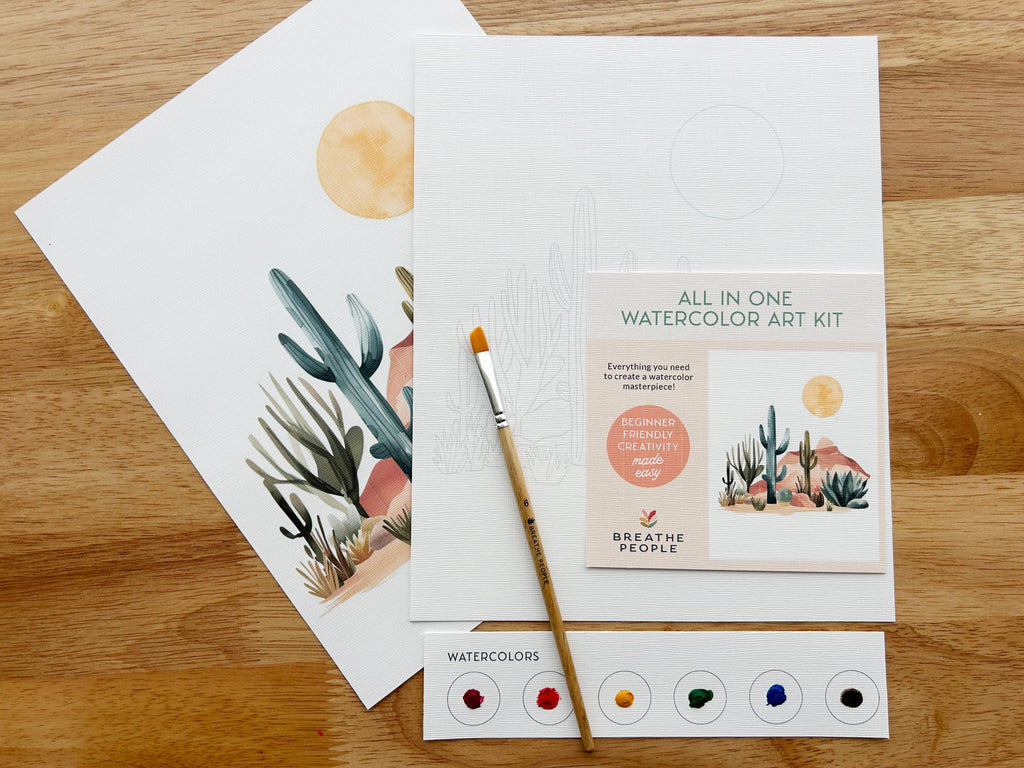 All-In-One Beginner Watercolor Kit - Desert Cactus