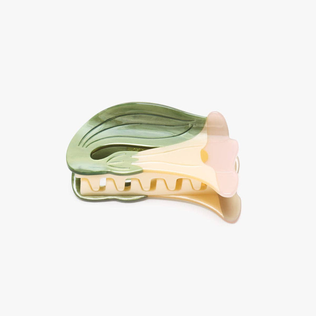 Datura Claw - White Trumpet Flower Acetate Hair Clip