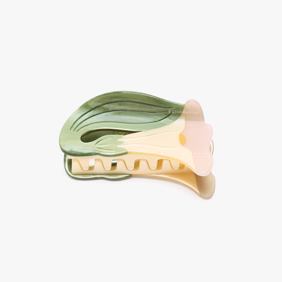 Datura Claw - White Trumpet Flower Acetate Hair Clip