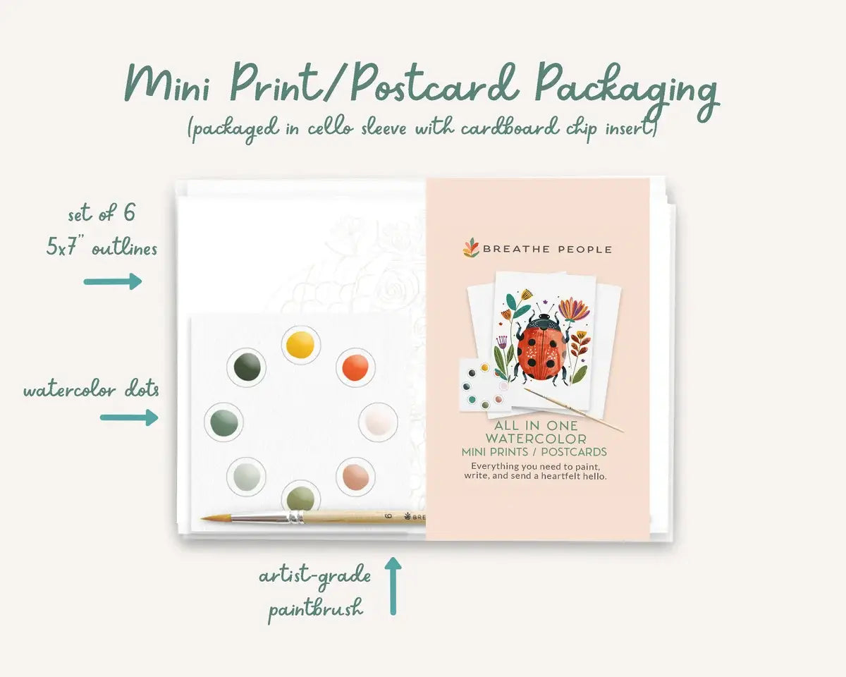 Watercolor Mini Postcards: Desert Blooms