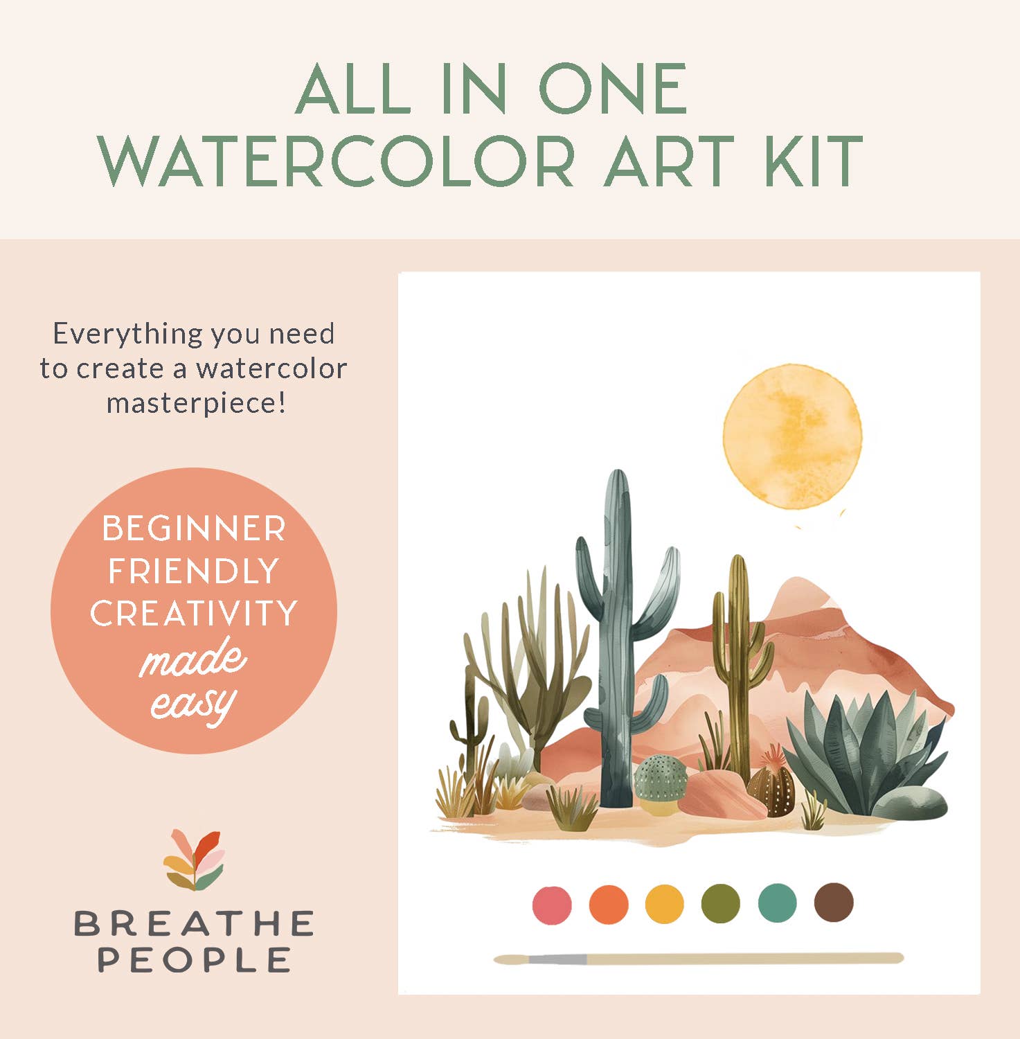 All-In-One Beginner Watercolor Paint Set - Desert Landscape