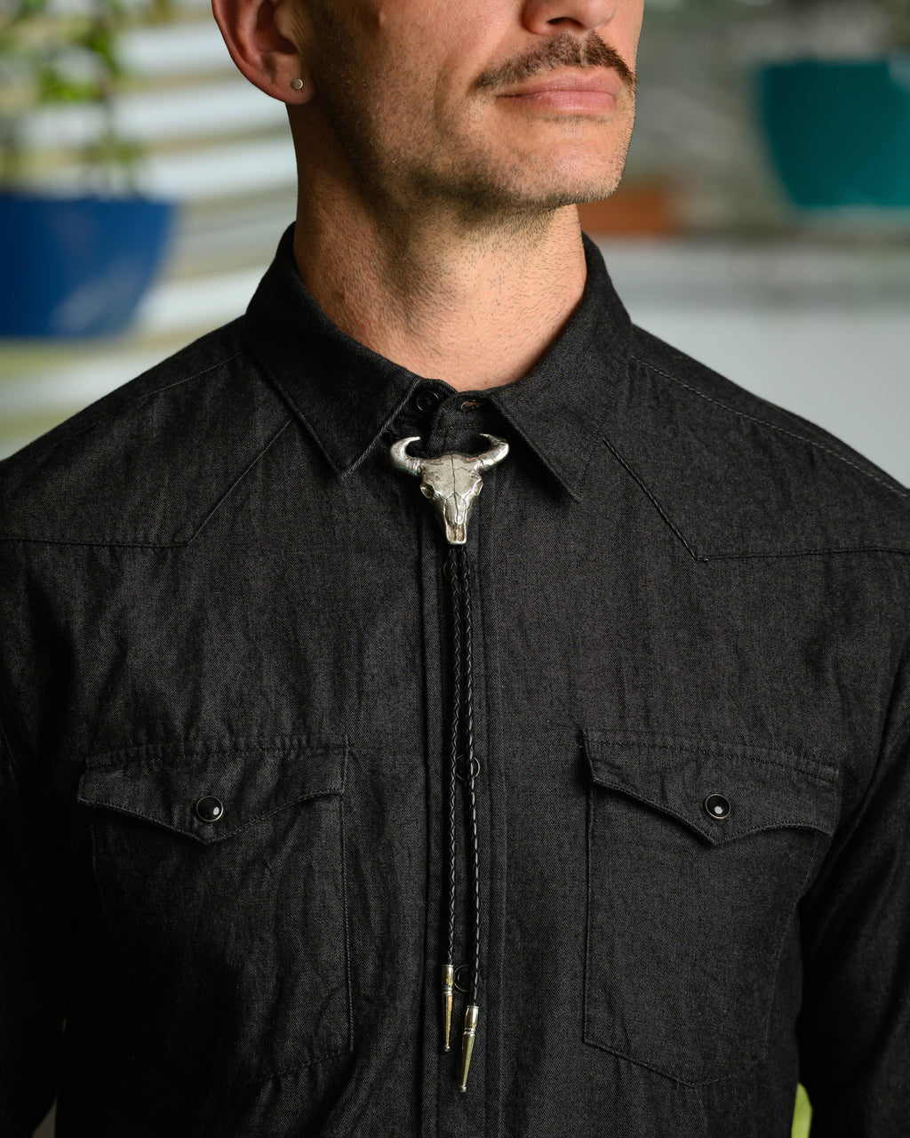 Bull Skull Bolo Tie