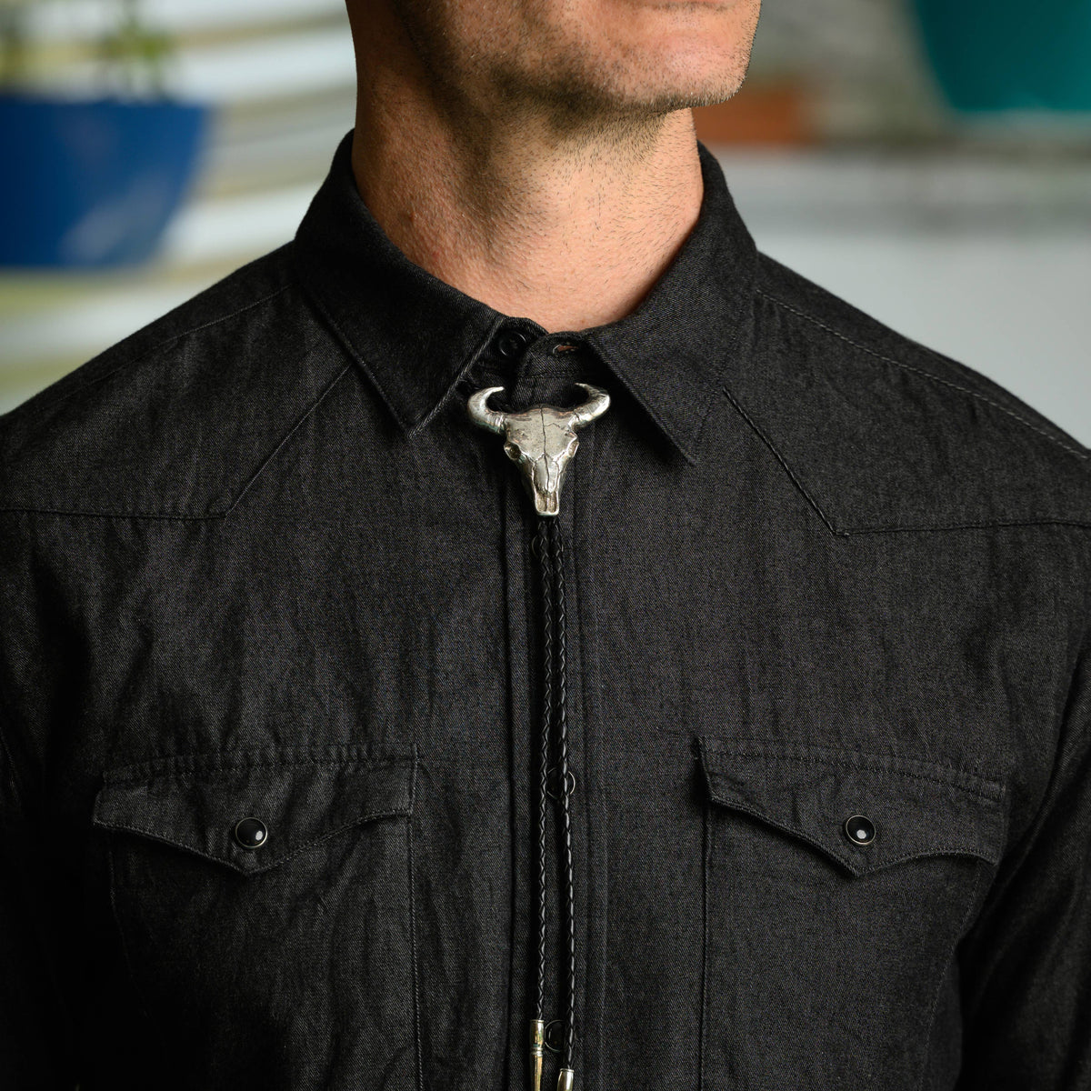 Bull Skull Bolo Tie