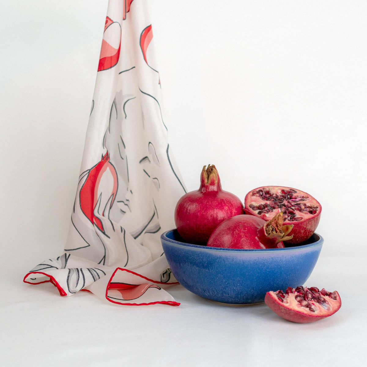 Persephone Scarf - 100% Silk Hand Printed Small Bandana