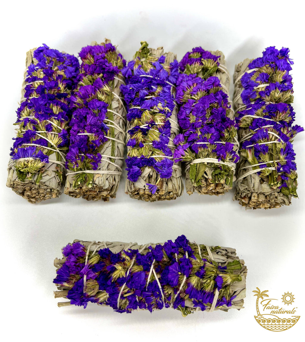 Purple Sinuata Flower with White Sage Bundles